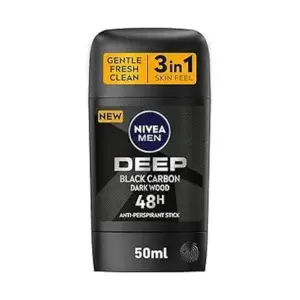 NIVEA STICK DEEP BLACK CARBON 3IN1 48H 50ML