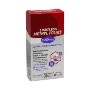 LIMITLESS METHYL FOLATE 1000 MG 30 TAB