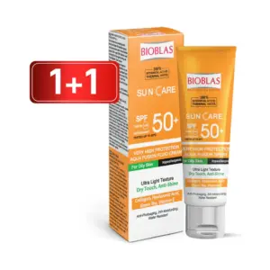 BIOBLAS SUN CARE AQUA FLUID CREAM SPF50 DRY TOUCH OILY SKIN 50ML1+1OFF