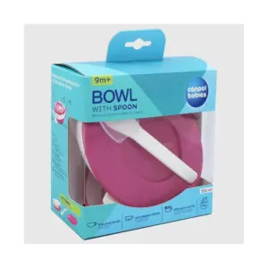 CANPOL BOWL + SPOON PINK +9M 031/406