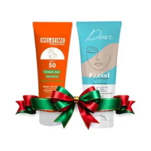 MELATIME SUNSCREEN GEL CREAM SPF50 120GM+DEAR FACIAL CLEANSER GEL OFFER